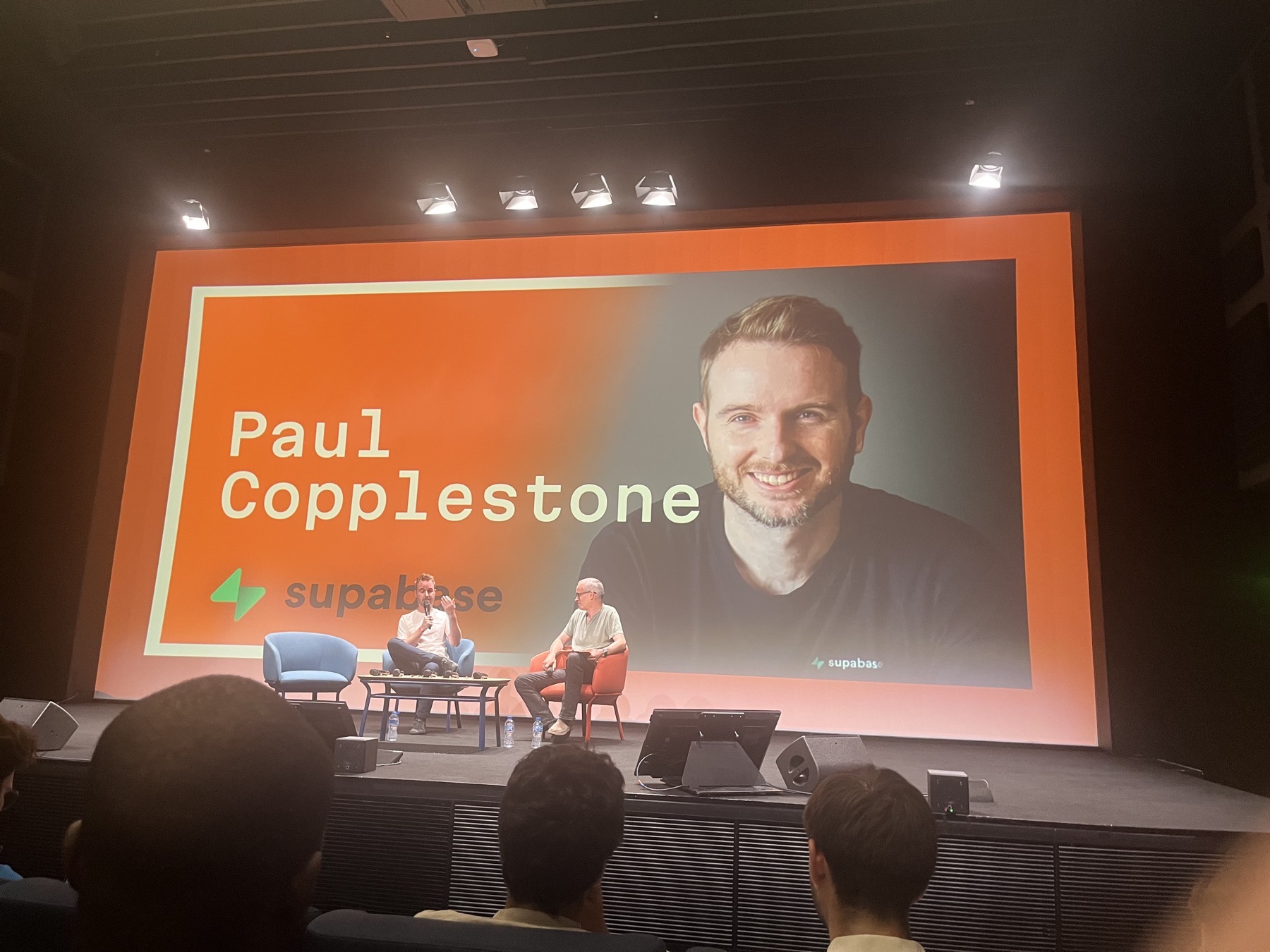 Paul Copplestone from Supabase in conversation on stage at YC Startup School Paris